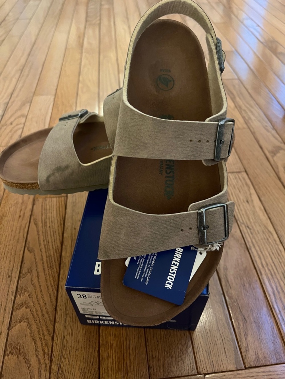 Birkenstock mens Milano Vegan Microfiber Desert Dust Gray Taupe